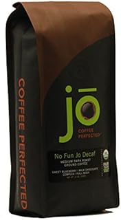 NO FUN JO DECAF: 12 oz, Organic Decaf Ground Coffee, Swiss Water Process, Fair Trade Certified, Medium Dark Roast, 100% Arabica Coffee, USDA Certified Organic, NON-GMO, Chemical & Gluten Free