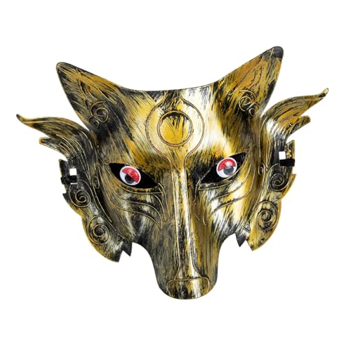 LIFKOME 2pcs Wolf Mask Head Cover Cosplay Prop Scary Furry Mask for Halloween Party