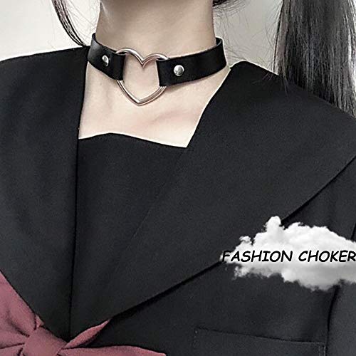 Soowoot 8 Pieces Pu Leather Choker Necklace Goth Spiked Rivets Punk Collar Necklace Adjustable Pu Leather Studded Love Heart Collar Choker Collar Set Gifts For Women Girls #TOP3