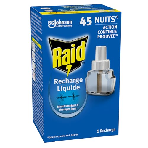 Raid Recharge Diffuseur Electrique Liquide - Répulsif Anti-Moustiques et Moustiques Tigres 45...