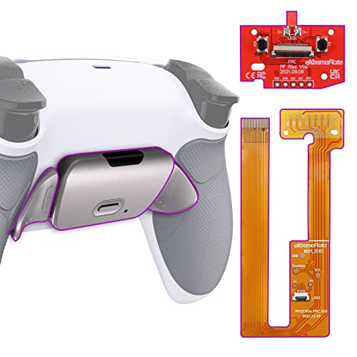 Kit Remap manette PS5 blanche eXtremeRate Rise avec 2 palettes métal BDM-030 BDM-040 BDM-050