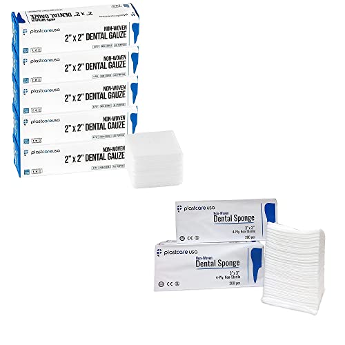 1000 compresas de gasa no tejida de 4 capas 2x2 y 600 compresas de gasa no tejida de 4 capas 3x3 paquete combinado miniatura 1