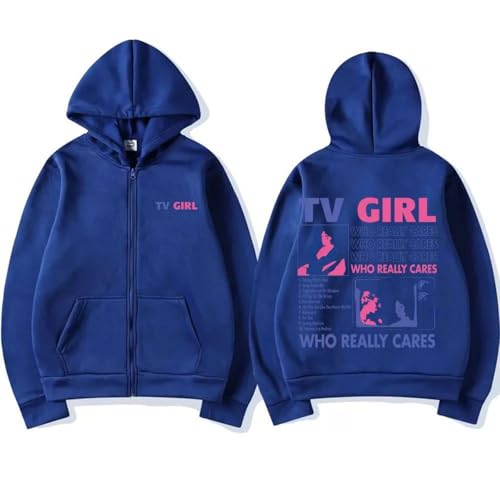 BTAISYDE Sweat À Capuche Zippé TV Girl Album, Haut Décontracté À Manches Longues, Style Harajuku (Blue,S)