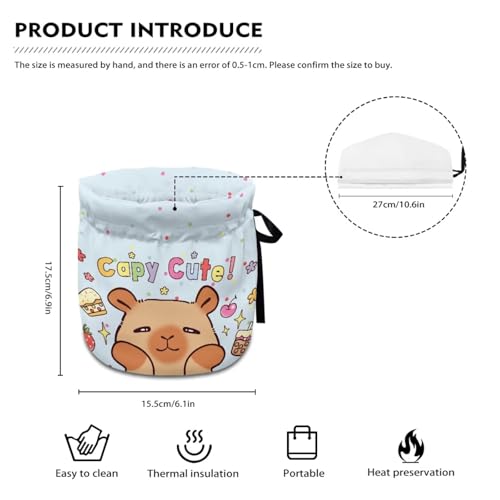 Image of Cute Capybara Flower Print Teapot Dust Cover Insulation Cover Tea Cozy for Teapot Portable Decorative Tea Cozy for Teapot Drawstring Design Keep Breakfast Warm
