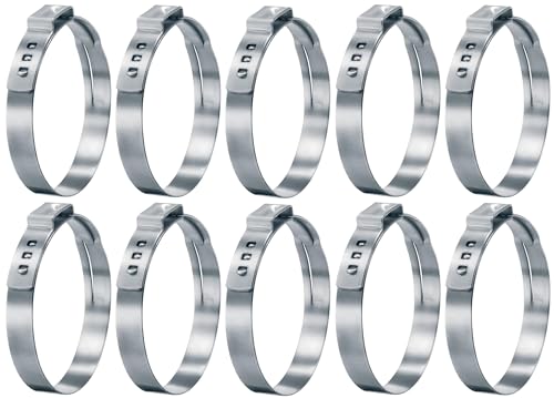 OCS Parts – Oetiker Ear Clamps 167 Series, 304 Stainless Steel, 77 mm Size, Pack of 10, Band Dimension 7 x 0.6 mm, Includes OCS Parts 2-Year Warranty