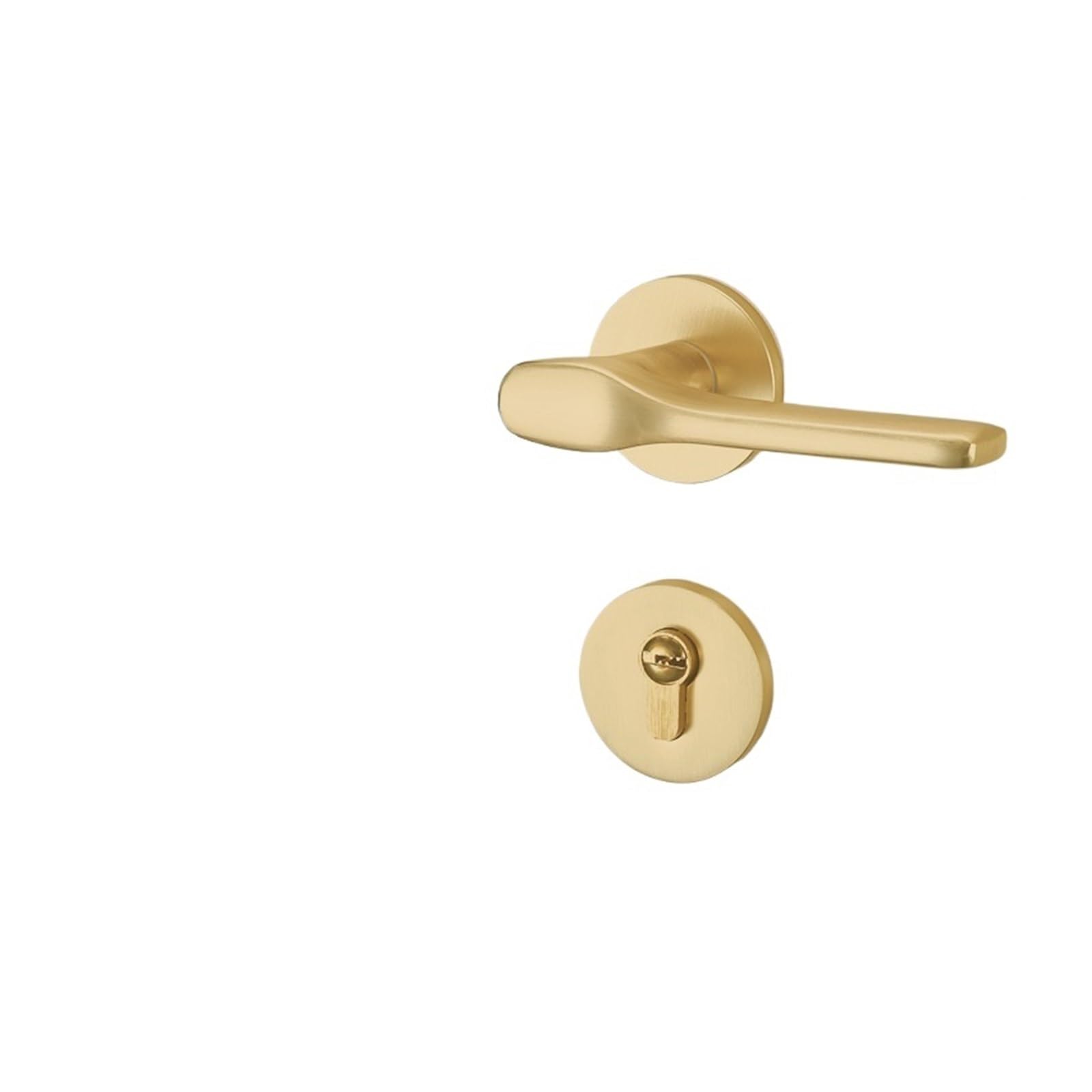 Vqdgpkpvv 5V Brushed Door Lock Indoor Home Silent Wooden Bedroom Handle Split(H Matte Gold Mute 35-50Mm)