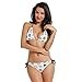 Produktbild AIMILUX Bikini zum Schnüren,Netter Nahtloser Hintergrund Verschiedene handgezeichnete Sterne,Frauen Badeanzug Low Rise Skinny(S)
