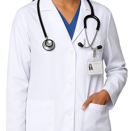 Image of uniformer Full Sleeves Lab Coat for Women | Professional Lab Coat | Durable & Comfortable | Lightweight & Breathable Fabric | Anti-Wrinkle |Ideal for Medical, Science & Laboratory Use