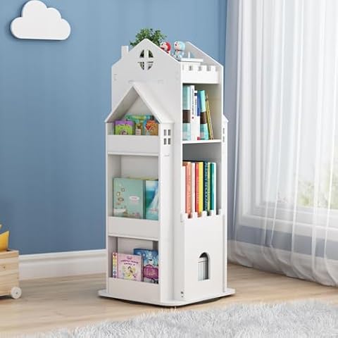mosegor 3 Tier Kids Rotating Bookshelf Cover