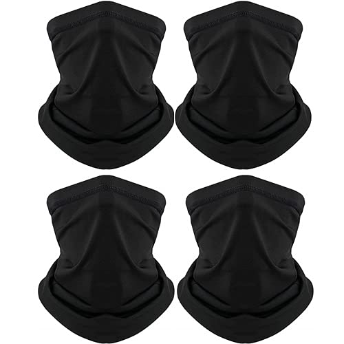 Sheomy Head & Face Cover Neck Gaiter Head & Face Mask Scarf Breathable Face Cover For Men Women Sun Protection Filter For Cycling, Running, Bacteria and Bike Riding four in one (Pack of 4)