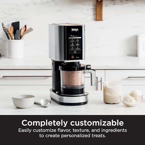 Ninja NC301 CREAMi, Ice Cream, Gelato, Milkshake, Sorbet, and Smoothie Bowl Maker, 7 One-Touch Programs, Silver