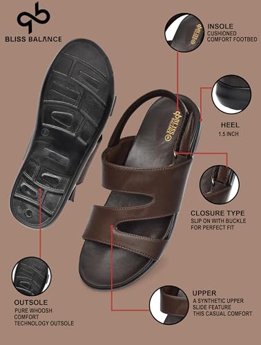 Image of Super Soft Ortho Friendly Adjustable Velcro strap Doctor Sandal & Cushioned Footbed Lightweight Anti-Slip Sole Casual Sandals in Dual Comfortable Stylish for Men BB1065