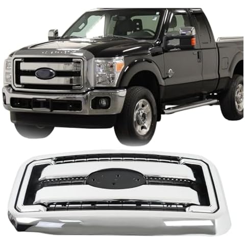 RainMan S Front Chrome Grille Grill Replacement for 2011-2016 Super Duty F250 F350 F450 F550 Cover