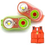 SHITOOMFE Strobe Light, 2Pcs Life Jacket Lights, Portable Waterproof Self Lighting Strobe Light with Clip, LED Camping Safety Survival Equipment for Overboard Survival