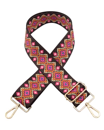 Image of Embroidered Purse Straps Replacement Crossbody Wide Adjustable Bag Straps | Thick Purse Strap for Crossbody Bags,Extra Long Strap,Cross Body Straps for Handbags,Bag Straps for Tote Bags,Shoulder Straps