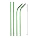 Produktbild MSYQ Stainless Steel strawPortable Telescopic 304 Stainless Steel Metal Reusable Travel Collapsible Straw (with Brush)  4Pcs-Green Straws