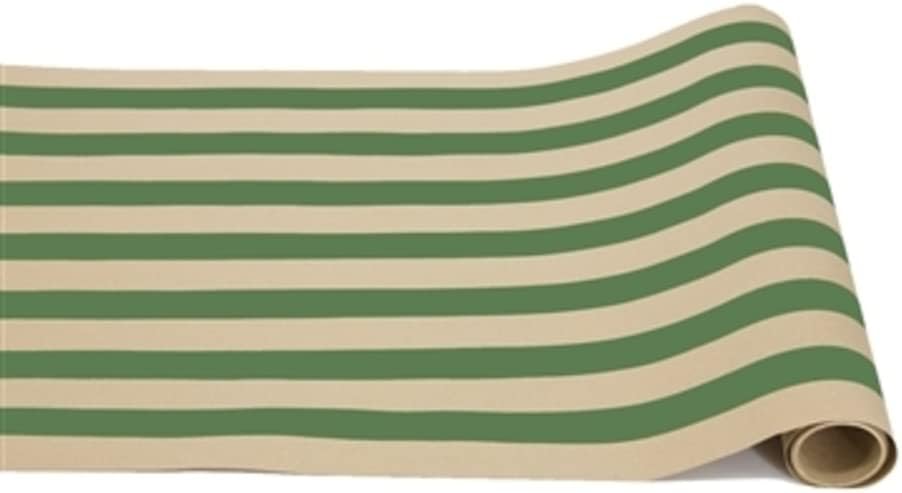 Green Kraft Striped Table Runner