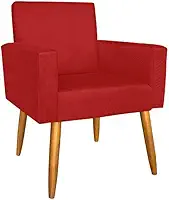 Poltrona Cadeira Salão de Beleza Manicure Estética Penteadeira Espaço de Beleza Mulher(Vermelho)