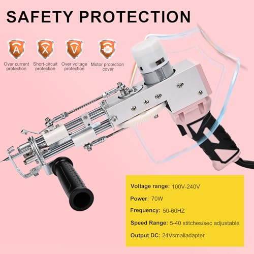 Image of Tufting Gun Kit 2 in 1 Non-Slip Grip Carpet Trimmer kit Digital Screen Controls Speed Rug Gun Kit Cut Pile /Loop Pile Rug Tufting Kit