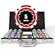 HEITOK Poker-Chip-Set mit Nennwerten, 300 Stück, 11,5 g, professionelle nummerierte Chips mit Aluminiumkoffer, inklusive 5 Würfel und 2 Poker-Decks für Texas Hold’em