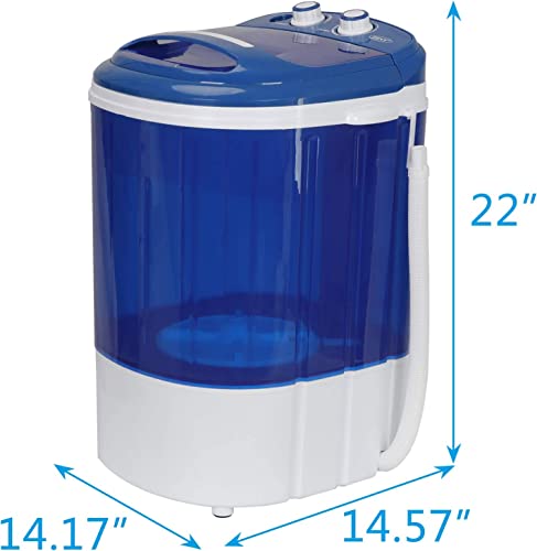 Oteymart Portable Washing Machine Mini Washer With Spin Dryer 5.7Lbs Washing Capacity, Durable Energy Saving, Rotary Controller, Compact Laundry Washer For Rv, Apartments, Dorms,Kitchen, Blue #TOP5