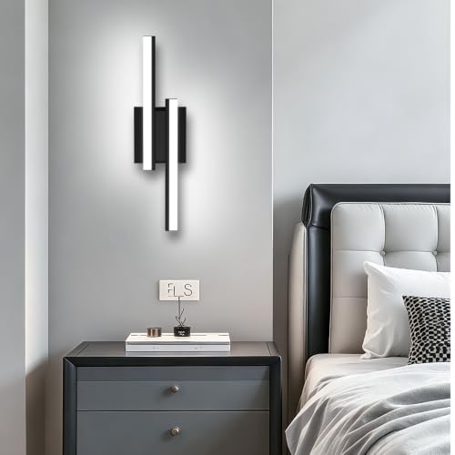 Image of Bathroom Light Fixtures: 18-Inch Modern Bathroom Vanity Light ETL Certificated 5CCT Optional Wall Lights Over Mirror 20W, LED Vanity Light Bar 0-100% Dimmable - Wall Light Fixtures, 2 Pack