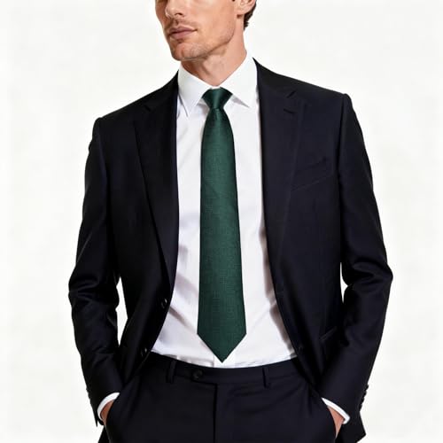 Image of DiBanGu Striped Tie Set for Men Silk Woven Plaid Necktie and Pocket Square Cufflinks Business Wedding