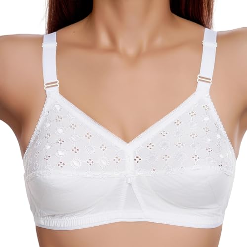 juliet Women's Non Padded Polyester Viscose Sari Bra Everyday Bra NARI 36D White