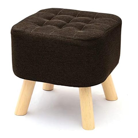 Warmiehomy Square Footstool with Wooden Legs Cover