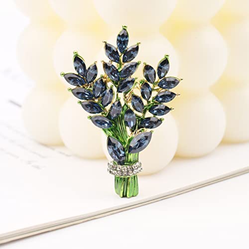 Image of Lavender flower brooch crystal rhinestone tulip brooch elegant accessories jewelry women brooches and pins fashion jewelry wedding flowers lapel pin
