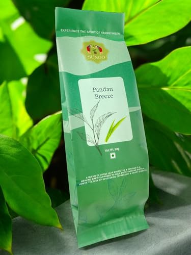 Image of Made in NAGALAND | SUNGO Organic Green Tea with pandan leaves | premium green tea leaves | Refreshing and invigorating brew with a delicate flavor 100g