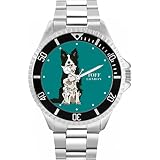 Toff London Orologio per cani Border Collie bianco nero