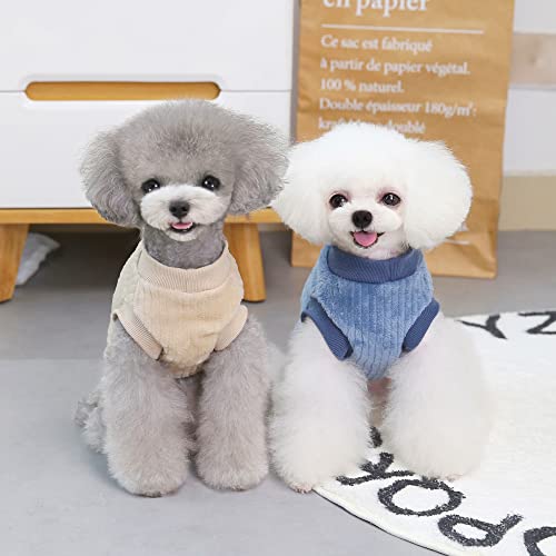YAODHAOD Hundepullover, Hundekleidung, Plüsch, weich, dick, warm, für Winter, Hunde, Katzen, Aprikose (blau, S)