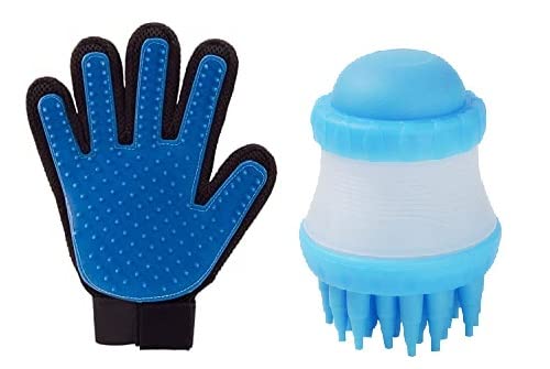 RvPaws Silicone Washing Scrub Buster Brush with Grooming Glove for Dog and Cat.-Blue (B09L5SLPCP) Amazon Price History, Amazon Price Tracker
