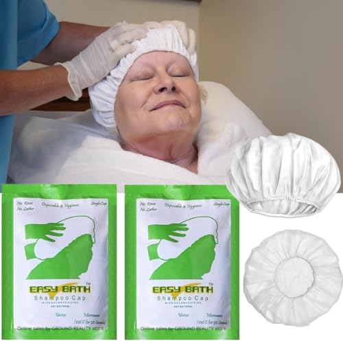 TUNSECHY Easy Bath Shampoo Cap for Complete and Comfortable Hair Wash. Shampoo and Condition Hair in Minutes, Hypoallergenic, Leaves You Fresh and Clean. Microwavable 1 Cap/Pack (LH2)
