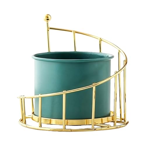 SADRIA - Ceramic Plant Pots Circular Separation Succulents Planter Flowerpot with Iron Frame Tray Plant Growth Cultivation Pots Modern Home Decoration Planter