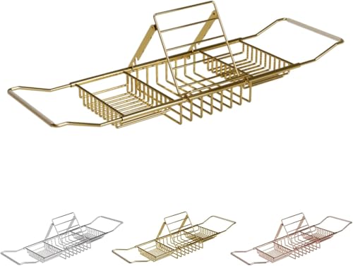 [AOKOWN]バスタブトレー お風呂【格納可能なデザイン62-98cm】ステンレス バスタブスタンド バステーブル 錆びにくい カビない 滑り止め 伸縮式 浴槽ラック 浴室収納 お風呂雑貨置き台