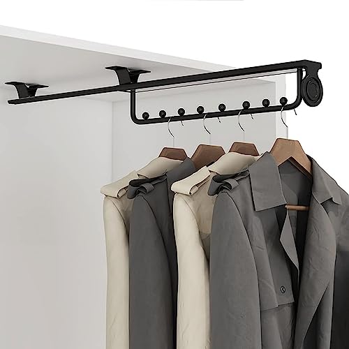 Genérico Barra Extensible extraíble para Armario: Perchero para Pantalones Que Ahorra Espacio, Barra Resistente de Acero Inoxidable, Carga máxima de 25 kg, Ideal para Guardar y organizar la Ropa.