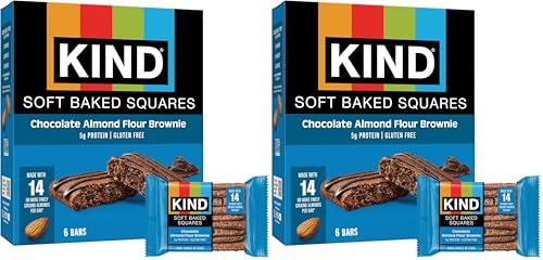 Image of KIND Soft Baked Squares, Chocolate Almond Flour Brownie, Gluten Free, Healthy Snack Bars, 5g Protein, 6 Count (Pack of 2)