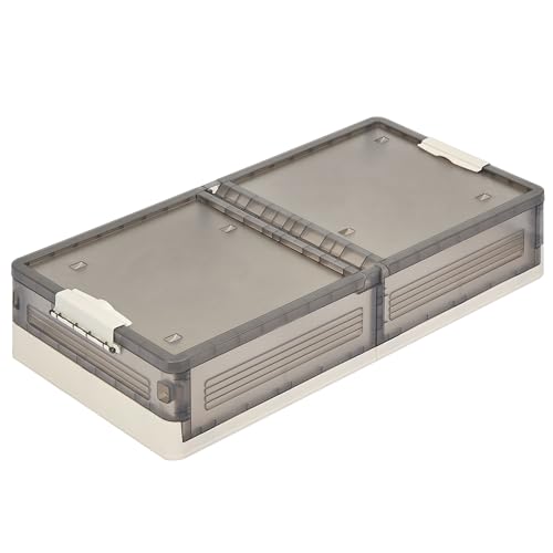 収納ケース ベット収納ボックス下収納ボックス キャスター付き 幅100x奥行き50x高さ18CM 積み重ね 衣装ケース 大容量 防塵 防湿 無臭 厚み 書類/衣類/布団/おもちゃ/小物/食品収納 家庭用 業務用 オフィス用 組立簡単 耐久性 おしゃれ グレ