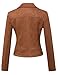 Tanming Women's Faux Leather Moto Biker Short Coat Jacket (Suede-brown-M)