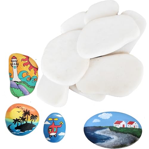 Osuter 12 Pezzi Sassi da Dipingere,3-8 cm Pietre Piatte per Pittura,Dipingere i Ciottoli,Rocce Naturali di Disegno,per Fai Da Te Artigianato Scuola Gentilezza Pittura Progetto Decorazioni