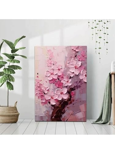 Toile fleurs roses esthétiques sans cadre 50x70 cm haute définition