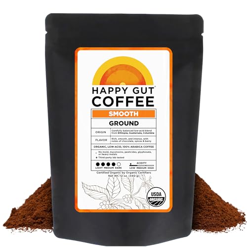 Happy Gut Coffee - Doctor-Formulated, Organic Medium-to-Dark Roast Coffee with