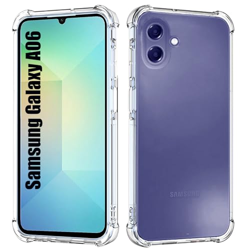 for Samsung A06 Case, Samsung Galaxy A06 Case,Clear[Anti-Yellowing][Shockpoof][Military Grade Protection] Reinforced Corners Slim Fit Soft Flexible TPU Bumper Phone Case for Samsung A06,Crystal Clear