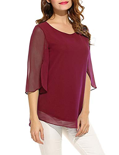 Image of PLADO Women's and Girls Georgette Top Maroon