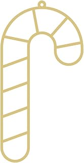 Diverse Woodworking Candy Cane DIY Faux Stained-Glass Frames for Resin, Epoxy, and Crushed Glass Art – Laser Cut 1/4” MDF Craft Blanks for Painting, Glitter, or Suncatchers (12")