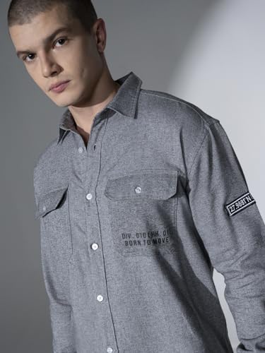 Image of Hubberholme Men's Oversized Checked Full Sleeve Flannel Shirt