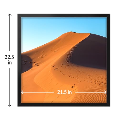 LaVie Home 22x22 Picture Frame for Wall Display, 22x22 Square Picture Frame with HD Plexiglas, 22 x 22 Poster Frame 1 Pack, Display Frame for Vertical or Horizontal, Black Classic Collection
