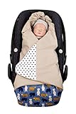 UNIVERSELL NUTZBAR: Die Baby Einschlagdecke ist zu allen 3 und 5 Punkt-Gurtsystemen passend und kann in den gängigsten Kindersitzen, Babyschalen (z.B. MaxiCosi ) und Kinderwagen eingesetzt werden.